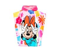 Disney Poncho de Bain Enfant avec Capuche 55x110 cm Poncho de Plage Serviette Poncho pour Plage Piscine Vacances Absorbant Poncho Coton (Minnie Mouse 1)