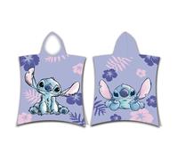 Disney Poncho de douche Lilo Stitch en coton avec capuche Violet 50 x 115 cm