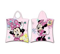 Disney - Poncho de douche avec capuche en coton ""Minnie : Fleurs"" - Rose - 50 x 115 cm