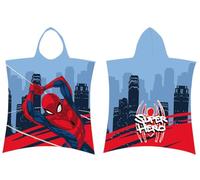 Jerry Fabrics - Poncho de douche à capuche en coton Spider-Man - bleu/rouge - 50 x 115 cm