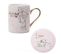 Disney Porcelaine Tasse et sous Verre Set - " Meilleur Maman " Dalmatiens Design