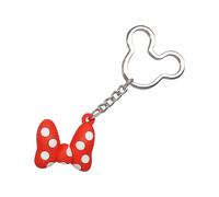 Porte-clés Minnie Mouse avec nœud et boule d'icône, rouge/blanc, 1.50 inches (3.81 cm)
