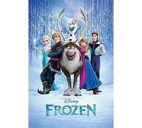 Disney Poster Frozen La Reine des neiges Personnages (61cm x 91,5cm) + 2 tringles Transparentes avec Suspension