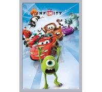 Disney - Poster - Infinity - Cast Portrait + cadre interchangeable, Shinsuke® Maxi MDF argenté, vitre acrylique