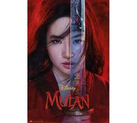Disney - Poster - Mulan - Une feuille + 2 St Posterleisten Holz 61 cm natur