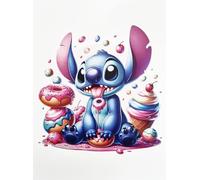 Disney Poster mural décoratif série de dessin animé Stitch avec des bonbons Impression sur papier couché 40 x 30 cm sans cadre