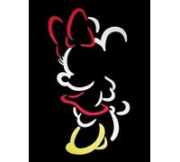 Disney Poster mural décoratif série dessin animé Mickey Mouse Minnie Mouse Silhouette sur fond noir impression sur papier couché 40 x 30 cm sans cadre