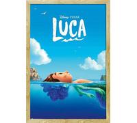 Disney - Poster - Pixar - Luca + cadre interchangeable, Shinsuke® Maxi MDF hêtre, vitre acrylique