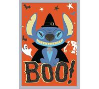 Disney - Poster - Stitch - Halloween + cadre interchangeable, Shinsuke® Maxi MDF argenté, vitre acrylique
