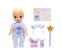 Disney Poupée bébé Stitch Darlings avec Cheveux blonds, Officielle par Jakks Pacific, Paillettes Lumineuses Magiques, Comprend Une Baguette Magique, Un Flacon de poussière de fée