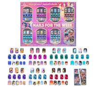Disney Princess 84 Pcs Glitter-Glamup ongles métalliques Press-On faux ongles Set pour enfants Tweens avec pré-adhésif couverture complète par Townley Girl
