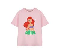 Disney Princess Ariel T-Shirt Rose à Manches Courtes pour Filles | T-Shirt Graphique pour Enfants | Haut Personnage Ariel La Petite Sirène | Vêtements à Manches Courtes Cadeau de Marchandise