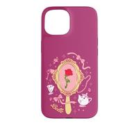 Disney Princess Belle Enchanted Rose in Mirror Pink Coquette Coque pour iPhone 15