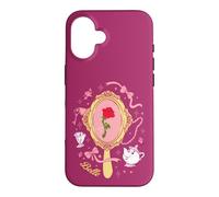 Disney Princess Belle Enchanted Rose in Mirror Pink Coquette Coque pour iPhone 16