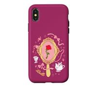 Disney Princess Belle Enchanted Rose in Mirror Pink Coquette Coque pour iPhone X/XS