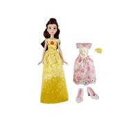 Disney Princess Belle Et Bete : Poupee Belle Tenue Magique de Princesse - Robe Rose Et Robe Jaune