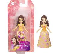 Disney Princess Belle Petite poupée - inspirée de la Belle et la Bête - Mini poupée articulée de 9 cm avec symbole brillant et jupe amovible détaillée - JBX50