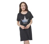 Disney Princess Chemise de nuit pour femme - T-shirt d'anniversaire - Chemise de nuit - Pyjama à manches courtes - Noir, Noir , L