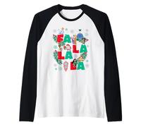 Disney Princess Christmas FA La La La Winter Holiday Letters Manche Raglan