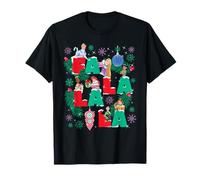 Disney Princess Christmas FA La La La Winter Holiday Letters T-Shirt