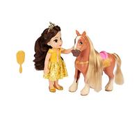 Disney Princess Coffret Poupée Belle et Philibert 15 cm avec Une Brosse à Cheveux en Accessoire