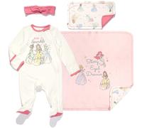 Disney Princess Ensemble 4 pices avec bandeau Sleep N' Play fermeture clair et couverture Blanc/rose 6-9 mois