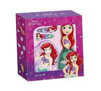 Disney Princess Étui de bain Ariel composé de figurine Gel Shampooing 2 en 1, éponge de bain et 2 clips de cheveux décorés