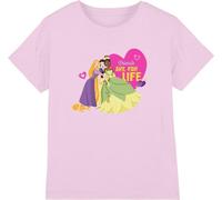 Disney Princess - "Friends Are For Life" T-Shirt pour enfants - Valentinstag TV3757 (128) (Rose)