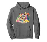Disney Princess Group Photo Sweat à Capuche, Unisexe pour adultes, Asphalte, L