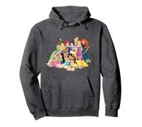 Disney Princess Group Photo Sweat à Capuche, Unisexe pour adultes, Chiné Foncé, M