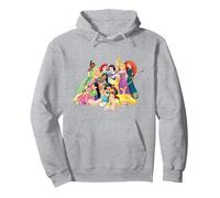 Disney Princess Group Photo Sweat à Capuche, Unisexe pour adultes, Gris Chiné, M