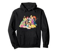 Disney Princess Group Photo Sweat à Capuche, Unisexe pour adultes, Noir, XXL