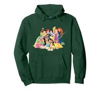 Disney Princess Group Photo Sweat à Capuche, Unisexe pour adultes, Vert Forêt, XXL