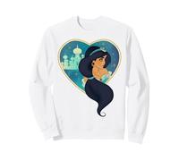 Disney Princess Jasmine Agrabah Heart Sweatshirt, Unisexe pour adultes, Blanc, M