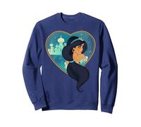 Disney Princess Jasmine Agrabah Heart Sweatshirt, Unisexe pour adultes, Bleu Marine, XXL