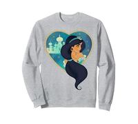 Disney Princess Jasmine Agrabah Heart Sweatshirt, Unisexe pour adultes, Gris Chiné, XXL