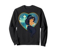 Disney Princess Jasmine Agrabah Heart Sweatshirt, Unisexe pour adultes, Noir, M