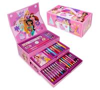Disney Princess Kit Dessin Enfant avec Crayon de Couleurs et 30 pièces et plus, Accessoires dessin, Activité Manuelle Enfant, Coffret Coloriage Cadeau (Rose Princesses)