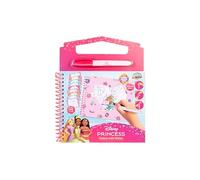 Disney Princess Livre de coloriage à l'eau réutilisable pour enfants, coloriage propre sans couleur, images à colorier magiques avec pinceau à réservoir d'eau, jouet créatif pour filles à partir de 3