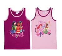 Disney Princess Lot de 2 maillots de corps pour fille, débardeurs, violet/rose, multicolore, 122-128