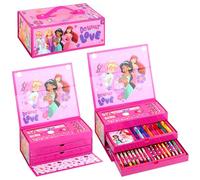 Disney Princess Lot de 34 fournitures de coloriage avec feutres aquarelles, crayons et crayons de voyage pour enfants