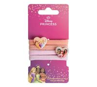 Disney Princess Lot de 4 élastiques à cheveux pour queue de cheval et chignons, sans couture, sans dommages, accessoires de cheveux pour femmes et filles, haute élasticité et tenue confortable pour