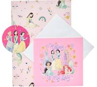 Disney Princess Papier cadeau avec étiquette cadeau et carte 1 pièce