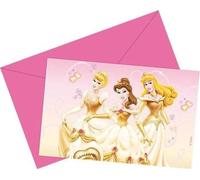 Disney Princess - Personnages - Invitations Pack de 6 - Carton SG30179 (Taille unique) (Jaune/Rose)