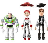 Disney Princess Pixar Toy Story Lot de 3 figurines d'action Bright Woody Buzz l'Éclair et Jessie, Black Tie Hollywood Stars, jouets articulés de 17,8 cm