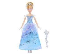 Disney Princess Poupée Cendrillon et sa Robe Enchantée, robe lumineuse avec effets sonores et activation par une baguette magique, inspirée du film