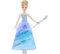 Mattel Poupée Disney Princess Cendrillon – Robe lumineuse, effets sonores, activation baguette