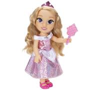 Disney Princess Poupée Mode Aurore, Poupée De 14" Avec Yeux Royal Reflection, Comprenant Une Robe Amovible Scintillante Imprimée En Holofoil Platine, Des Chaussures, Une Tiare Et Une Brosse - Idéale P