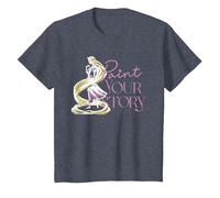 Disney Princess Rapunzel Paint Your Story T-Shirt, Enfant, Bleu Chiné, 8 ans