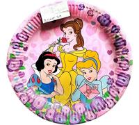 Disney Princess - Rond - Assiette de fête pack de 8 SG33290 (taille unique) (Rose/Violet/Vert)